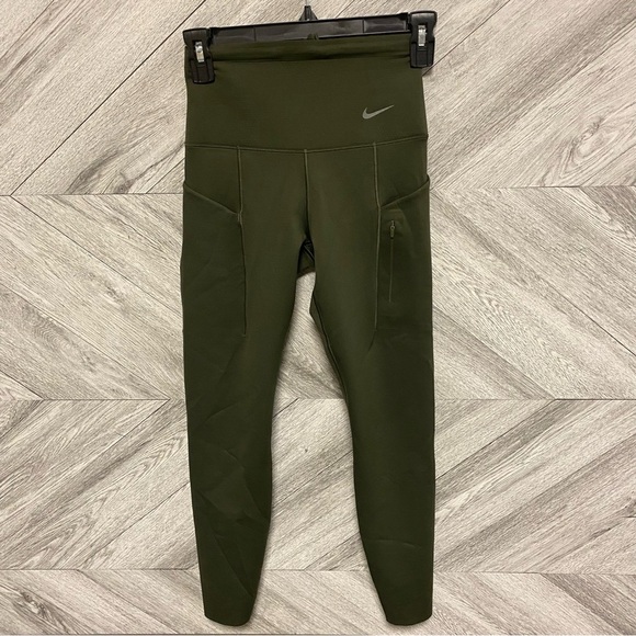 NIKE | GO Women's Firm-Support High-Waisted 7/8 Leggings with Pockets XS KHAKI - Picture 6 of 16